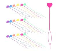 Cabilock 60pcs Heart Shape Hair Pull Through Loop Tool for Multi-color Ponytail French Braid Maker for Updo Styling Fast Hair Bun Accessories for Daily and Special Occasions