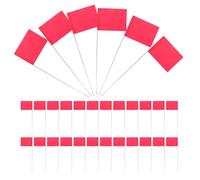 Cabilock 60pcs Mini Flags on Sticks Trail Markers Setting Out Flags for Outside for Outside Red