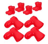 Cabilock 6Pairs Miniature Santa Boots for Dollhouse Mini Rain Boots Ornament Easy DIY Installation Tiny Christmas Decorations for Indoor Festival Craft Prop