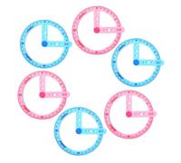 Cabilock 6Pcs 360° Plastic Protractor Set for School Math Activities, Multi-Color Circle Rulers for Geometry Learning and Angle Measurement in Classroom
