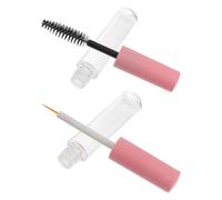 Cabilock 6pcs 5ml Empty Mascara Tube and Shadow Tip Liner Bottle Set with Pink Caps, Refillable Eyeliner and Lip Gloss Containers for Diy Cosmetics and Travel Use