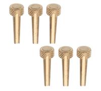Cabilock 6pcs Acoustic Guitar Bridge Pins Set Pure Copper Bone Bridge Pegs for Folk Guitar String Fixing Metal Case
