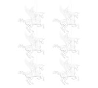 Cabilock 6pcs Acrylic Unicorn Figurines: Clear Hanging Pegasus Ornaments For Christmas Tree Decor Holiday Party Decorations - Paintable Unicorn Sculptures