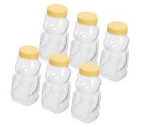 Cabilock 6pcs Bear Shape Cartoon Honey Bottle Candy Storage Jar Kitchen Storage Tank for Wedding Party Random Color