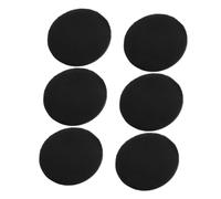 Cabilock 6pcs Black Ultra-thin Pu Leather Makeup Pad Loose Powder Puff Small Round 54x4mm Soft Face Powder Applicator for Women Cosmetic Foundation Use