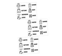 Cabilock 6pcs Boys and Girls Garment Organization Decals Self-Adhesive Clothing Sort Stickers Household Clothes Sort Sticker for Boys and Girls Dresser Clothing Organization