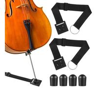 Cabilock 6pcs Cello Endpin Anchor Accessories Set with Adjustable Strap Folding Design Polyester and Rubber Material Anti-skid Device Including Rubber End Pin Protector for Practicing