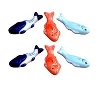Cabilock 6pcs Ceramic Cyprinoid Shape Chopstick Holder Cutlery Rest for Table Adorable Chopsticks Rest