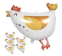 Cabilock 6Pcs Chick Foil Balloons Farm Animal Party Decorations Easy Inflate for Birthdays Showers Charming Chicken Balloons for Indoor Outdoor Celebrations