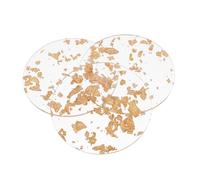 Cabilock 6pcs Clear Acrylic Round Coasters with Golden Foil Decorative Cup Holders for Tabletop Protection Heat-resistant Drink Mats Non-slip Coffee Cup Pads for Home and Office Use