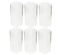 Cabilock 6pcs Clear Square Glass Cups Heat Resistant Borosilicate Milk Juice Tumblers Versatile Transparent Drinking Glasses for Water Coffee Tea and Cocktails at Home