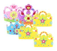 Cabilock 6Pcs DIY Party Crown Hats for EVA Tiara Craft Kits Safe S Dress Up Accessories for Birthday Cosplay Pretend Play and Themed Events