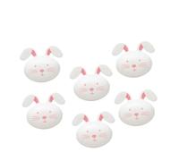 Cabilock 6pcs Easter Bunny Head Fillable Egg Boxes Plastic Candy Boxes Open Lid Wrapping Easter Party Decoration White Ornament