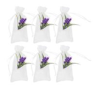 Cabilock 6pcs Empty Lavender Sachet Bags Refillable Breathable Cotton Linen Pouches for Home Closet Wardrobe Fragrance, 7x15cm, Natural Scented Bags for Wrapping and Storage