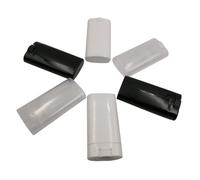 Cabilock 6pcs Empty Lip Balm Tubes and Lip Gloss Containers 15g Oval Flat Design with Caps DIY Deodorant Stick Bottles for Travel and Personal Care Random Color