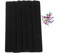 Cabilock 6pcs Felt Bulletin Board Strips for Walls Small Note Board Strips Black Felt Memo for Office Home Decoration Self-Adhesive