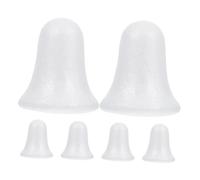 Cabilock 6pcs Foam Bell Jingle Bells Ornament White Polystyrene Foam 8.8cm Christmas DIY Painting Xmas Tree Decoration Holiday Art Project