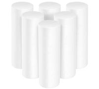 Cabilock 6pcs Foam Cylinder White Foam Rods Foam Tubes for Crafts Christmas Cylinder Ornament White Foam Shapes for Polystyrene Foam Brick Foam Rod Model Craft Foam Sticks Flower Foam