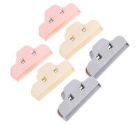Cabilock 6pcs Food Sealing Clips Bag Clips for Snack Bags Tea Leaf Sealing Pink Beige Gray Keep Food Fresh Dustproof
