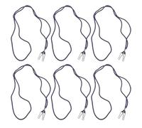 Cabilock 6Pcs Glove Lanyard with Mitten Clips - Anti-Lost Hand Wrist Strap for - Navy Blue Adjustable Mitten Holder String for Winter Ski Gloves