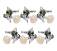 Cabilock 6pcs Guitar Tuning Pegs Silver for Acoustic Guitars, Easy to Use and Practical Abs Steel Tuner Keys, Lightweight Accessories for Personal Use and Practicing Beginners