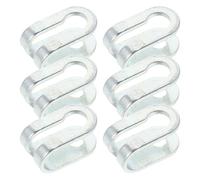 Cabilock 6pcs Gym Cable End Fittings U-shaped Clamps Heavy-duty Steel Wire Connectors for Fitness Equipment Replacement Parts Cable Stoppers for Pulley Machines and Home Gym Systems