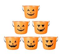 Cabilock 6pcs Halloween Pumpkin Bucket Halloween Pumpkin Candy Bucket Mini Decoration Autumn Sweets Pots for Collecting Sweets for