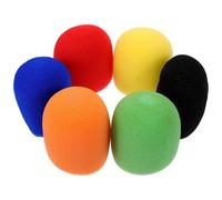 Cabilock 6pcs Handheld Mic Covers Sponge Windscreens Strong Adaptability Close Fit without Leakage Assorted Colour for News Interviews and Conference Rooms