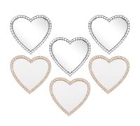 Cabilock 6pcs Heart Shaped Mirror Phone Charms for Cellphone Case, Metal and Glass Material with Lasting Shine and Resistance to Everyday Wear, for Makeup and Daily Touchups