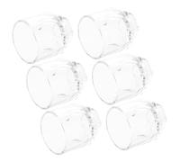 Cabilock 6pcs Hexagon Glass Spirit Cups Thick Base Lowball Tumblers Stemless Whiskey Drink Glasses Reusable Glassware for Home Bar Tastings Cocktails