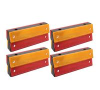 Cabilock 6Pcs High-Reflectivity Road Reflectors with Black Frame Double-Sided Red Yellow Reflective Safety Signs for Highway Fences, Tunnel Walls, and Asphalt Marking