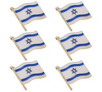 Cabilock 6pcs Israel Flag Lapel Pins Alloy Brooches Decorative Badge for Men Women Suits Clothes Backpacks Hats Party Accessories National Independence Day Celebration