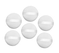 Cabilock 6PCS Large Round Plush Loose Powder Puff Soft Cosmetic Makeup Tool for Face Application Reusable with Hand-stitched Ribbon