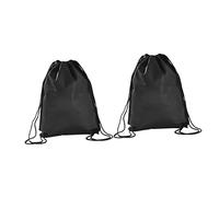 Cabilock 6pcs Lightweight Non-woven Drawstring Storage Bags Versatile Gym Backpack for Sports Yoga Travel and Daily Use Black