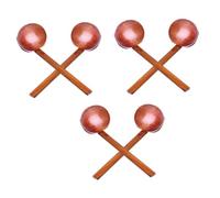 Cabilock 6PCS Long Handle Wooden Soup Spoons with Faceted Slip Design for Stirring Serving Cooking Multipurpose Asian Ladle for Ramen Porridge Household Restaurant Use