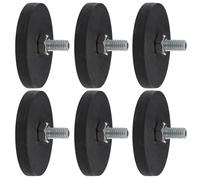 Cabilock 6pcs M6 Magnetic Number Plate Holder with Rubber Coated Magnet round Magnetic Mounts Heavy Duty Base for Mounting Light Bars and Outdoor Use Anti-slip Design