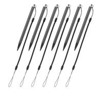 Cabilock 6pcs Metal Resistive Stylus Pen Tablet Stylus Smart Pen for Professionals Students High Precision Touch Anti-lost Design with Tether for Touch Screen Devices Black