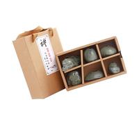 Cabilock 6Pcs Mini Ceramic Flower Vases with Anti-skid Bottoms Artistic Home Decoration for Indoor Flower Arranging Elegant Green Porcelain Bud Vase