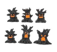 Cabilock 6pcs Mini Resin Halloween Ornaments Ghost and Tree Decorations for DIY Crafts and Tabletop Displays Space Saving Indoor Halloween Decor with Whimsical Spooky Designs