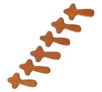 Cabilock 6pcs Mini Wooden Prayer Cross Handheld Small Crosses Catholicism Crafts Festival Ornament Pocket Wooden Decor Religion Portable Hand