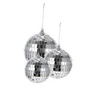 Cabilock 6Pcs mirror ball glass disco ball christmas ball ornaments christmas tree baubles hanging disco balls mini wedding decoration party hanging decoration plastic cake pendant