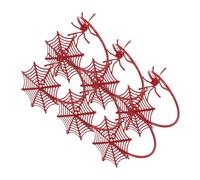 Cabilock 6pcs Napkin Ring Halloween Party Supply Halloween Napkin Buckle Metal Table Setting Spider Rings Dinner Table Decorations Iron Red