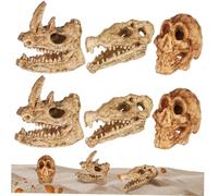 Cabilock 6pcs Plastic Animal Skull Decor Realistic Skull Statue Aquarium Decor for Fish Tank Mini Ornament for Desktop Tiny Animal for Micro Landscape