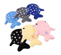 Cabilock 6pcs Plush Shark Change Purse Set for Soft Touch Mini Animal Shaped Wallets with Zipper, Lightweight Cartoon Coin Pouches for Party Present or School Use