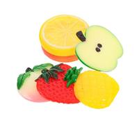 Cabilock 6Pcs Realistic Faux Fruit Slices for Photography Kitchen Display Lemon Strawberry Orange Peach Pineapple Models Interactive Educational Versatile Home Decor