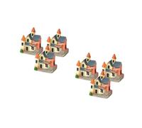 Cabilock 6pcs Resin Mini House Micro Landscape Villa Ornament for Crafts Diy Accessories Adds Charm to Miniature Garden Ornaments Home Decor