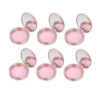 Cabilock 6pcs Round Eyelash Storage Boxes with Mirror and Lash Holder Rose Gold False Lash Organizer for Makeup Lovers and Beauty Salons and Shape Intact