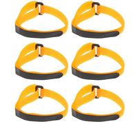 Cabilock 6pcs Self-Adhesive Hook and Loop Tape Cable Tie Strips for Soccer Goal Net Fastening, Orange and Black Fixing Bands for Football Net Attachment and Cable Management