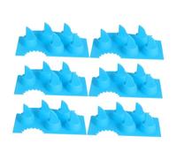 Cabilock 6pcs Shark Fin Silicone Ice Cube Tray Mold Sky-Blue Reusable Flexible Fish Shape Ice Making Tray for Drinks Cocktails Parties Easy Release Novelty Animal Molds