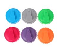 Cabilock 6pcs Silicone Bottle Lid Plugs for Wine and Beer Can Sealing Covers Reusable Beverage Caps Easy to Use for Soda Tea Drinks